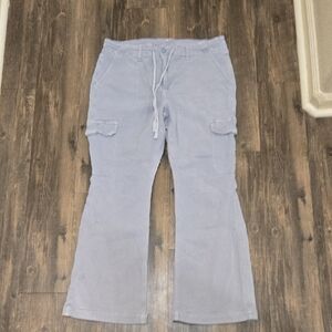 American Eagle Outfitters Light Blue/Gray Cargo Flares